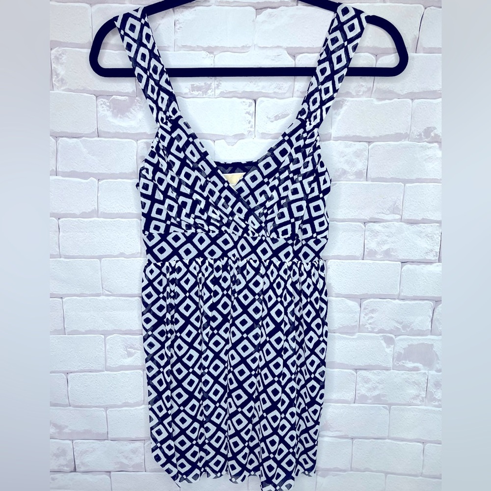 Michael Kors dressy tank blouse. Size medium. Color black and white pattern.